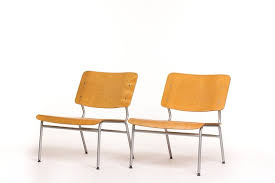 Charming Set Of Two Vintage Molded Plywood Chairs By Ikea Made In The 1970s The Chairs Are Low And Wide Easy Grey Metal Furniture Chair Vintage Furniture