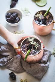 Blackberry Moscow Mule With Elderflower Blackberry Recipes Wine Recipes Food