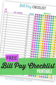 Download these bill organizer sheets and keep your budget on track! Monthly Bill Payment Checklist A Mom S Take
