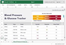 Blood Pressure And Glucose Tracker For Excel