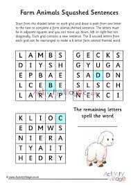 We did not find results for: Farm Animals Squashed Sentences Puzzle