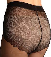LissKiss Black With Floral Lace Panties - Pantyhose (Tights) at Amazon  Women's Clothing store