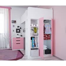 Kinderbett etagenbett weiss hochbett spielbett kindeerbett stockbett 90x200 cm. Polini Kids Kinder Hochbett Mit Kleiderschrank Und Schreibtisch 1447 21 Polinikids