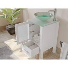 Maybe you would like to learn more about one of these? 8137bw 18 Inch Free Standing Wood And Glass Single Vessel Sink Bathroom Vanity Set In White 8137bw Bn 18 Inch Free