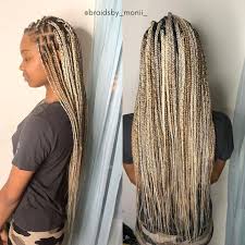 Platinum Blonde Black And Blonde Box Braids Mixed Pin On Box Braids Hairstyles