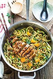 One Pot Teriyaki Chicken Zoodles Zucchini Noodles Make The Perfect Easy Low Carb Gluten Free Or Paleo Weeknight Zoodle Recipes Paleo Recipes Lunch Recipes