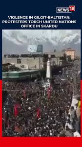 Protesters in Skardu have set fire to the United Nations office building  amid demonstrations linked to the Iran–Israel conflict, with large crowds  seen outside the UN facility., #Skardu ...
