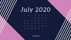 July 2020 Desktop Calendar Wallpaper Calendar 2020 Calendar Template Calendar Printables