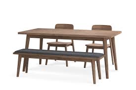 Comes with four chairs and bench. Seb Dining Table With Bench And 2 Chairs Castlery United States