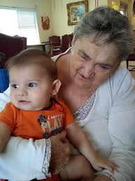 Arlene Smith Eccardt and her great grandbaby Tatum