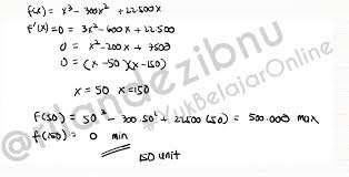 Suatu perusahaan memproduksi x unit barang dengan biaya (4x²−8x+24) ribu rupiah untuk tiap unit. Untuk Biaya Produksi X Unit Barang Perhari Diperlukan Biaya X 3 300 2 22 500x Rupiah Biaya Brainly Co Id