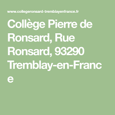 College Pierre De Ronsard Rue Ronsard 93290 Tremblay En France College Ronsard France