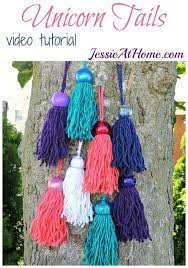 Unicorn Tails Video Tutorial By Jessie At Home Unicorn Tail Tassels Tutorials Crochet Videos Tutorials