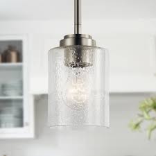 Seeded Glass Mini Pendant Light Brushed Nickel Winslow By Kichler Lighting 44032ni Destination Lighting