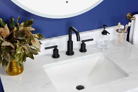 Remove the moen monticello bathroom faucet handle by lifting it straight up and off the stem. Moen T6142bl Matte Black Gibson Widespread Bathroom Sink Faucet Includes Pop Up Drain Trim Less Rough In Faucetdirect Com