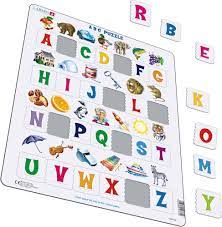 Q is too high up in the alphabet. Ls826 Learn The Alphabet 26 Upper Case Letters Reading Puzzles Larsen Puzzles