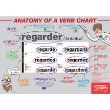 anatomy of a verb chart french poster