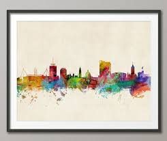 Cardiff Skyline Cardiff Wales Cityscape Art Print 2311 Etsy Graphic Art Print Cityscape Art Graphic Poster