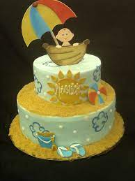 Beach Themed Baby Shower Cake Beach Baby Showers Baby Shower Cakes Shower Cakes