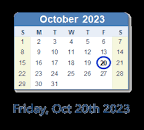 October 20, 2023 Calendar with Holidays & Count Down - USA