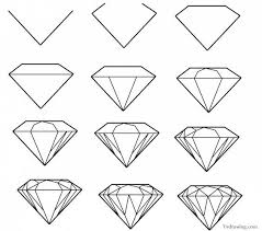 Learn How To Draw Gemstone Patterns Easy Drawings Drawing Tutorial Easy Diamond Drawing