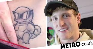 On his gun tattoo, he has also put the word 'veloce', a bullet, and two gucci logos. Logan Paul Is Not Happy With His Squirtle Pokemon Tattoo Metro News