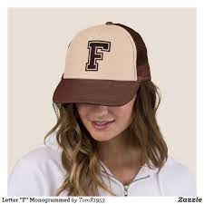 Letter F Monogrammed Trucker Hat Zazzle Com Custom Hats Trucker Hat Hats
