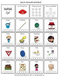 20 consonants giving 24 phonemes, and 6 vowels giving 20 phonemes. Articulation Worksheet With Words To Help A Child Say The Y Initial Sound Initial Sounds Articulation Worksheets Initials
