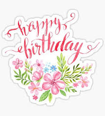 Watercolor Happy Birthday Stickers Happy Birthday Printable Birthday Cake Topper Printable Happy Birthday Lettering