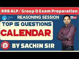 Rrb Alp Group D Top 15 Questions Of Calendar Reasoning Youtube