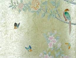 Chinoiserie Wallpaper Hand Painted Wallpaper Oriental Wallpaper Painting Wallpaper