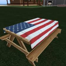 Get unique accessories for your home. Second Life Marketplace 4th Of July Tablecloth Usa Flag Mesh Copy Mod