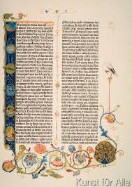 „ich bin das alpha und das omega, der anfang und das ende. Gutenberg Gutenberg Bible Initial I Art Print Canvas On Stretcher Gutenberg Bibel Kunstdruck Initiale