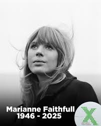 Marianne Faithfull has sadly died at the age of 78. RIP. 🕊️