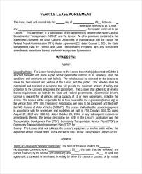 free 8 car lease agreement samples in ms word pdf