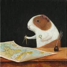 Animal Painting The Dreamer Of The Seven Seas After Jan Vermeer S The Geographer C 1668 1669 Animal Paintings Cute Art Whimsical Art