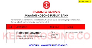 Jawatan kosong 2019 kerja kosong terkini job vacancy. Jawatan Kosong Public Bank Jawatan Kosong Malaysia Facebook