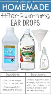 To Prevent Swimmer S Ear Put About 4 Drops Of This Homemade Ear Drop Solution 1 Part Vinegar To 1 Part Alcohol Home Remedies Remedies Diy Cleaning Products