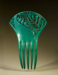 Green Celluloid French Comb Creative Museum Art Deco Hair Antique Hair Combs Hair Ornaments