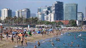 At 512 meters it is the tallest mountain in the serra de collserola. Coronavirus Barcelona Beaches Packed After Fed Up Locals Ignore Stay At Home Advice Amid Covid 19 Spike World News Sky News