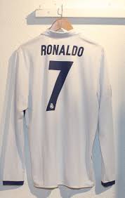 Polo collar with real madrid embroidered on back of collar. Real Madrid Home Jersey L S 2016 17 Ronaldo 7