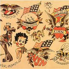 Sailor Jerry Old School Vintage Tattoo Flash Poster Print Sailor Jerry Tattoo Flash Sailor Jerry Flash Sailor Jerry