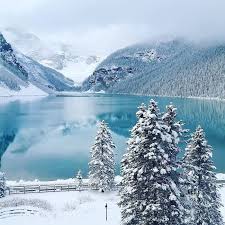 Serene Winter Scene In Lake Louise Banff National Park Canada Winter Scenes Winter Scenery Banff National Park Canada A beautiful winters scene over lake louise in banff national park canada.
