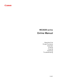 Printing does not start paper jams paper does not feed properly/''no paper'' error occurs copying/printing stops before it is completed 6. Canon Pixma Mg3640 0515c002 Pixma Mg3650s Pixma Mg3650 Pixma Mg3640s User Manual Manualzz