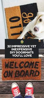 The doormat measures18 x 30 /24 x 36 and features 1/2 thick. 32 Impressive Yet Inexpensive Diy Doormats You Ll Love