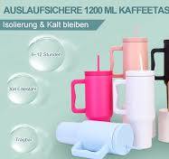 Moollyfox Auslaufsicher 1200 ml Doppelwandiger Edelstahl Vakuum  Isolierbecher mit Griff Upgrade Kaffeetasse Becher 40 oz Reisebecher  Autobecher ...