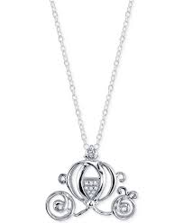 Disney Diamond Accent Cinderella Pendant Necklace In Sterling Silver Necklaces Jewelry W Disney Necklace Disney Jewelry Sterling Silver Necklace Pendants
