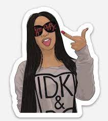 Cardi B Sticker Black Girl Magic Art Black Girl Art Cardi B