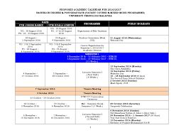 Academic Calendar 2016 2017 Dr Shamsulhadi Bandi