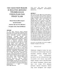 (suhakam) ditubuhkan oleh parlimen di bawah akta suruhanjaya hak asasi manusia malaysia 1999, akta 597. Pdf Hak Asasi Non Muslim Di Malaysia Menurut Perlembagaan Persekutuan Dan Prinsip Islam Khairul Azhar Meerangani Academia Edu